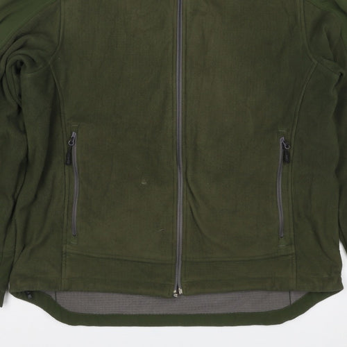 Lands' End Men Green M Softshell Fleece Full Zip Outdoor Jacket
