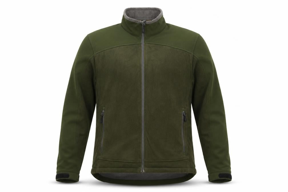 Lands' End Men Green M Softshell Fleece Full Zip Outdoor Jacket