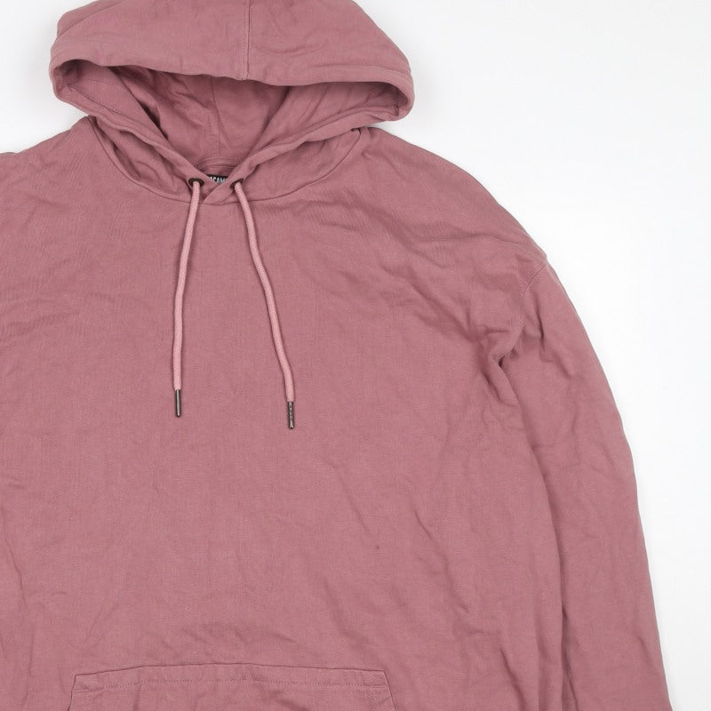Jackamo Unisex Adults Pink 2XL Pullover Hoodie Cotton Drawstring