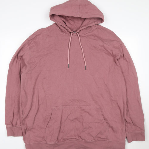 Jackamo Unisex Adults Pink 2XL Pullover Hoodie Cotton Drawstring