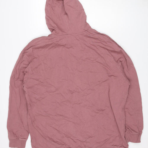 Jackamo Unisex Adults Pink 2XL Pullover Hoodie Cotton Drawstring
