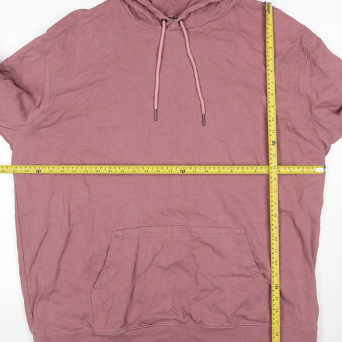 Jackamo Unisex Adults Pink 2XL Pullover Hoodie Cotton Drawstring
