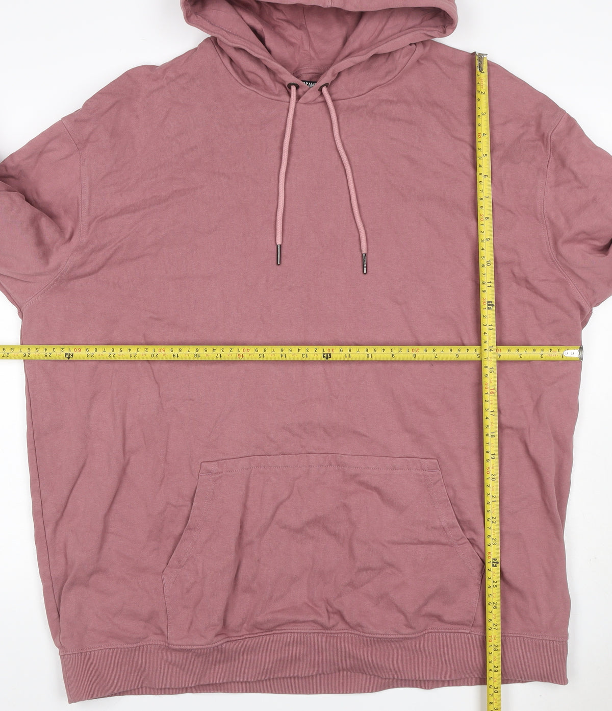 Jackamo Unisex Adults Pink 2XL Pullover Hoodie Cotton Drawstring
