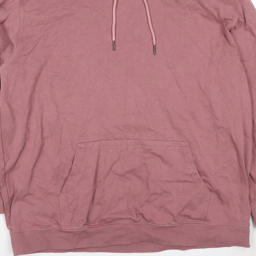Jackamo Unisex Adults Pink 2XL Pullover Hoodie Cotton Drawstring