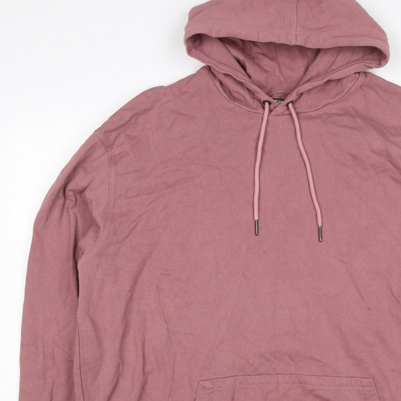 Jackamo Unisex Adults Pink 2XL Pullover Hoodie Cotton Drawstring