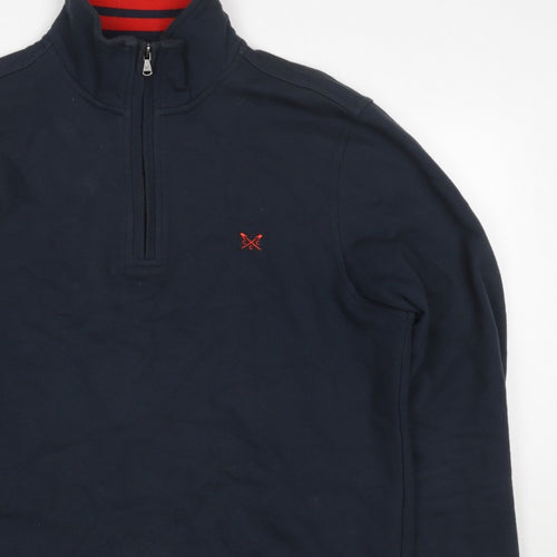 Crew Clothing Company Men’s Blue M 1/4 Zip High Neck Sweatshirt