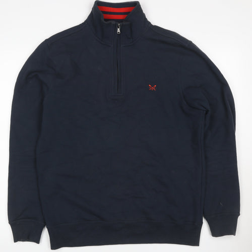Crew Clothing Company Men’s Blue M 1/4 Zip High Neck Sweatshirt