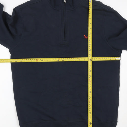 Crew Clothing Company Men’s Blue M 1/4 Zip High Neck Sweatshirt