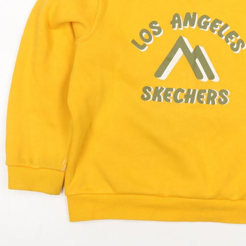 Skechers Girls Yellow Logo Pullover Sweatshirt Size 8 Years Fleece