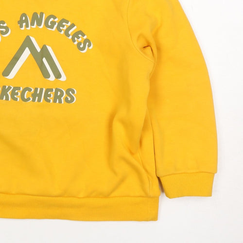 Skechers Girls Yellow Logo Pullover Sweatshirt Size 8 Years Fleece