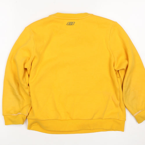 Skechers Girls Yellow Logo Pullover Sweatshirt Size 8 Years Fleece