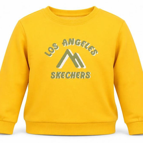 Skechers Girls Yellow Logo Pullover Sweatshirt Size 8 Years Fleece