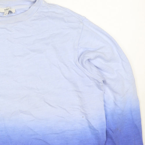 Marks and Spencer Women’s Blue Ombre Cotton M Pullover Sweatshirt