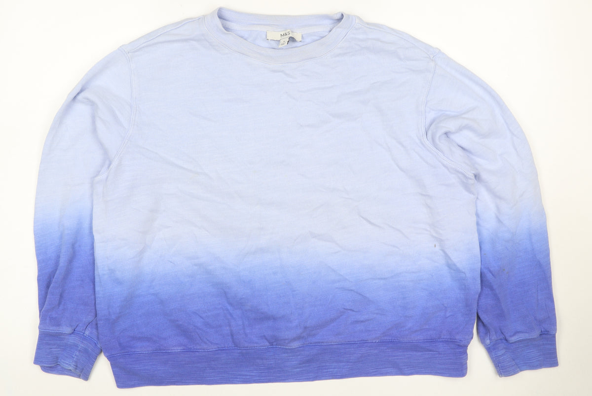 Marks and Spencer Women’s Blue Ombre Cotton M Pullover Sweatshirt