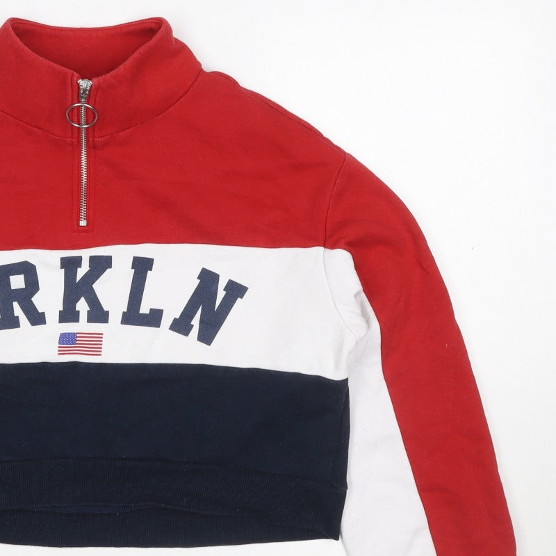 Additional view of H&M Women Multicoloured S Brooklyn 1/4 Zip Colourblock Sweatshirt