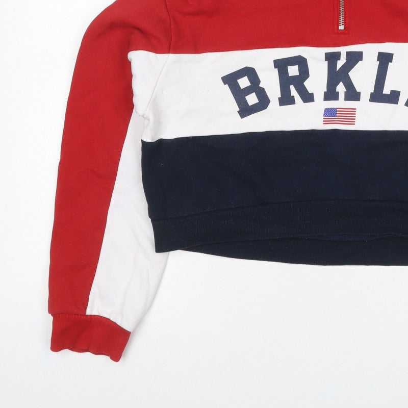 Additional view of H&M Women Multicoloured S Brooklyn 1/4 Zip Colourblock Sweatshirt