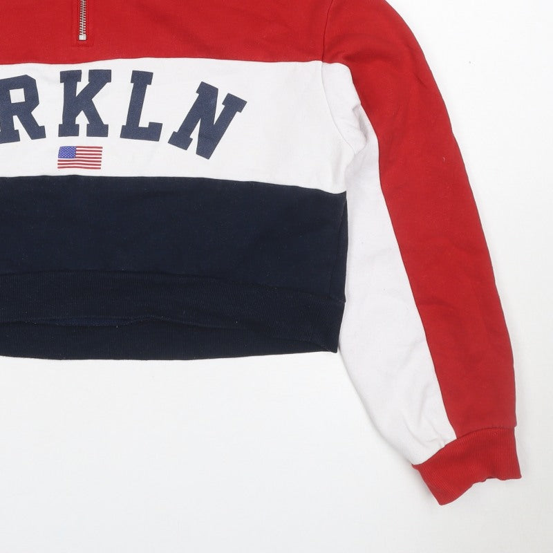 Additional view of H&M Women Multicoloured S Brooklyn 1/4 Zip Colourblock Sweatshirt