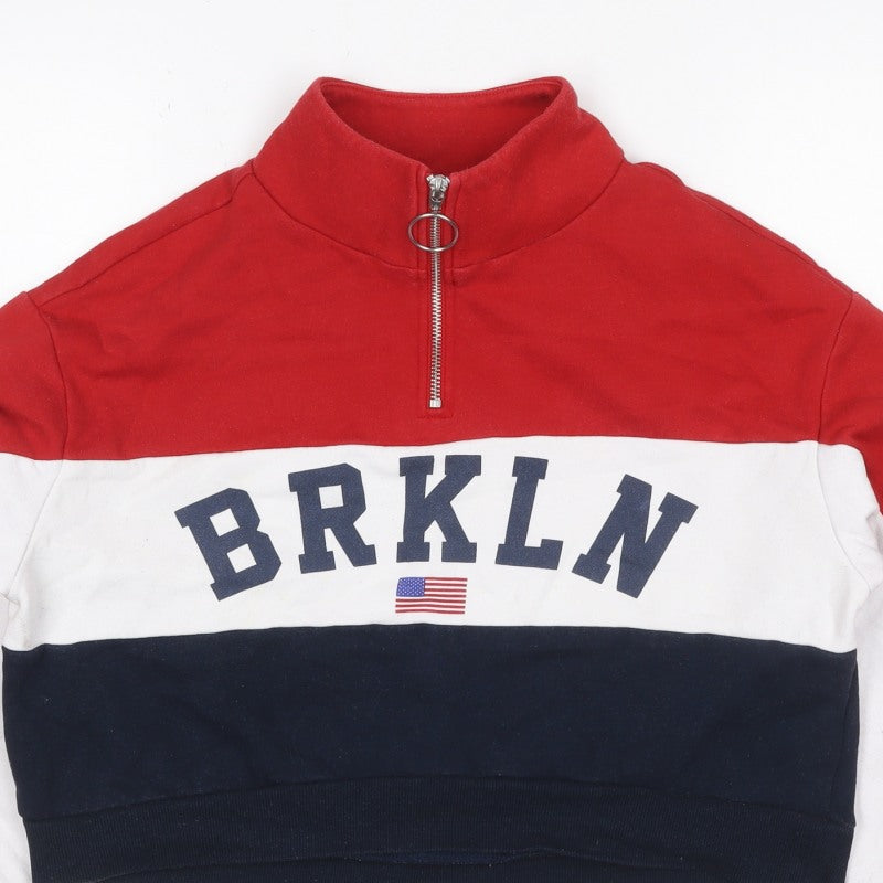 Additional view of H&M Women Multicoloured S Brooklyn 1/4 Zip Colourblock Sweatshirt