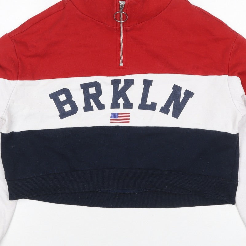 Additional view of H&M Women Multicoloured S Brooklyn 1/4 Zip Colourblock Sweatshirt