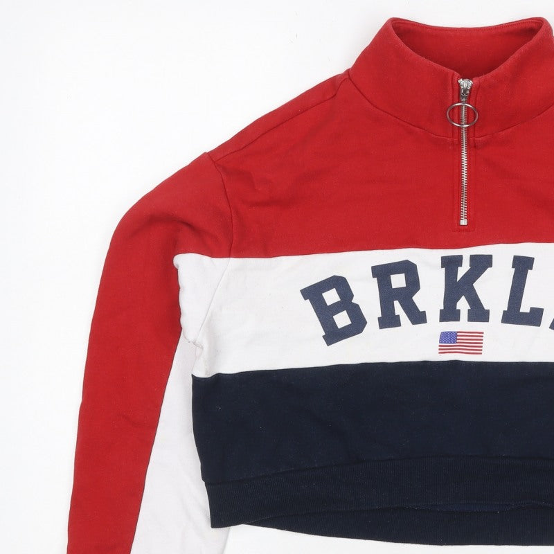 Additional view of H&M Women Multicoloured S Brooklyn 1/4 Zip Colourblock Sweatshirt