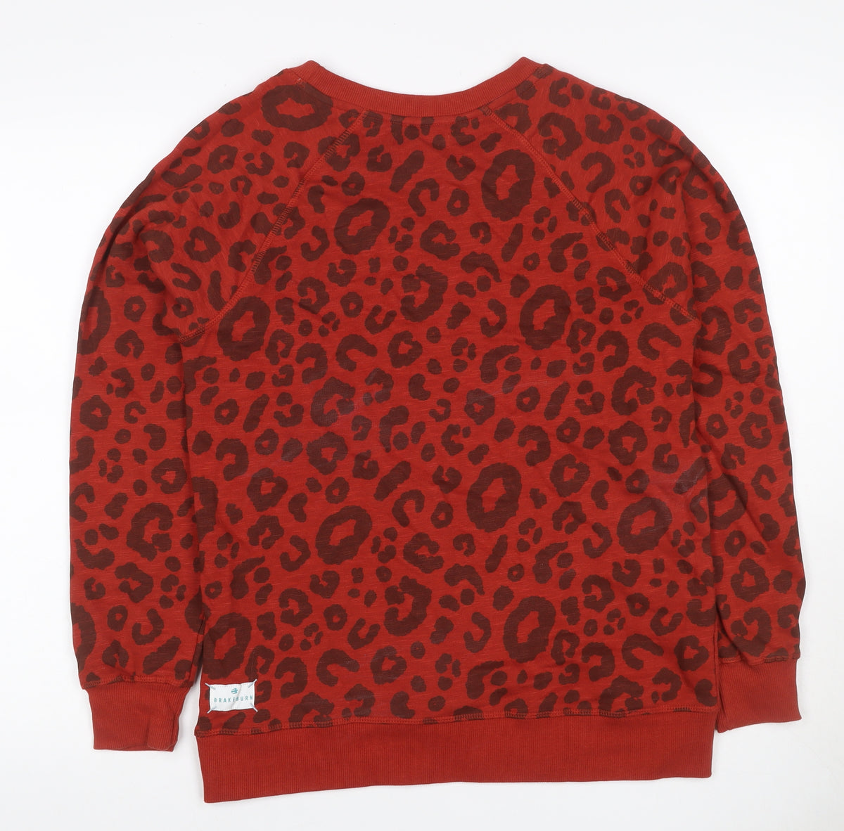 Brakeburn Women’s Red Leopard Print Pullover Sweatshirt UK 10