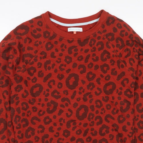 Brakeburn Women’s Red Leopard Print Pullover Sweatshirt UK 10