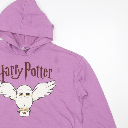 H&M Girls Purple 6 Years Harry Potter Hedwig Pullover Hoodie