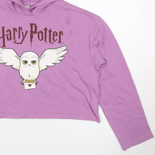 H&M Girls Purple 6 Years Harry Potter Hedwig Pullover Hoodie