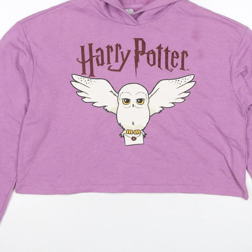 H&M Girls Purple 6 Years Harry Potter Hedwig Pullover Hoodie