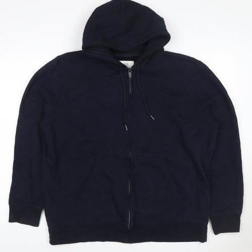 Marks & Spencer Mens Blue XL Full Zip Hooded Fleece Hoodie