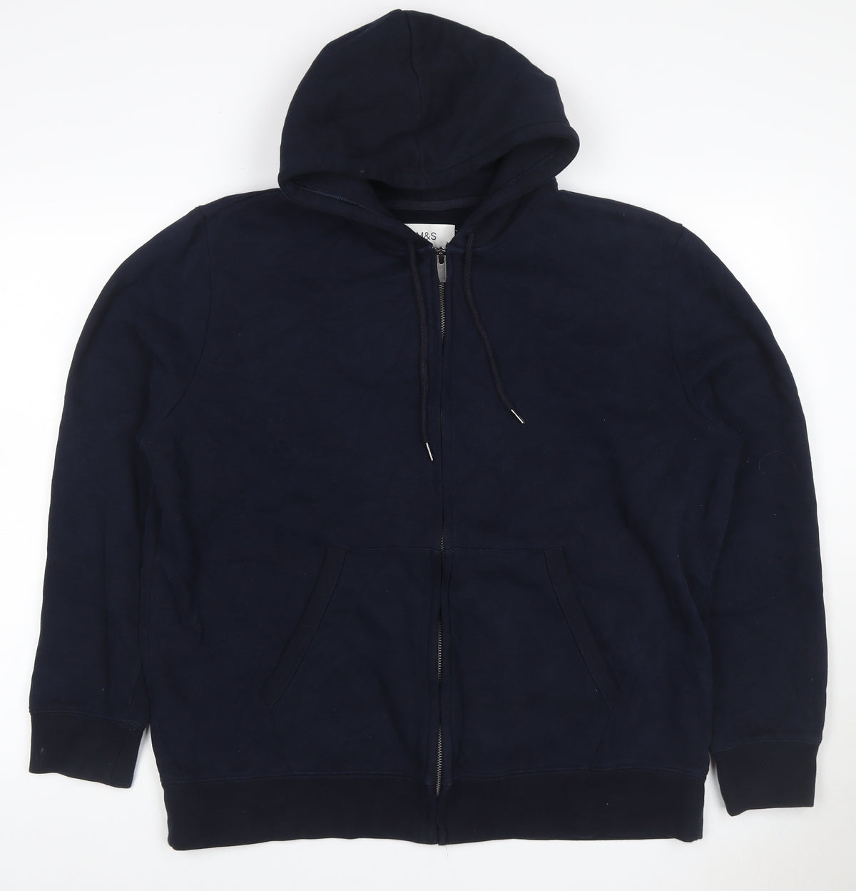 Marks & Spencer Mens Blue XL Full Zip Hooded Fleece Hoodie