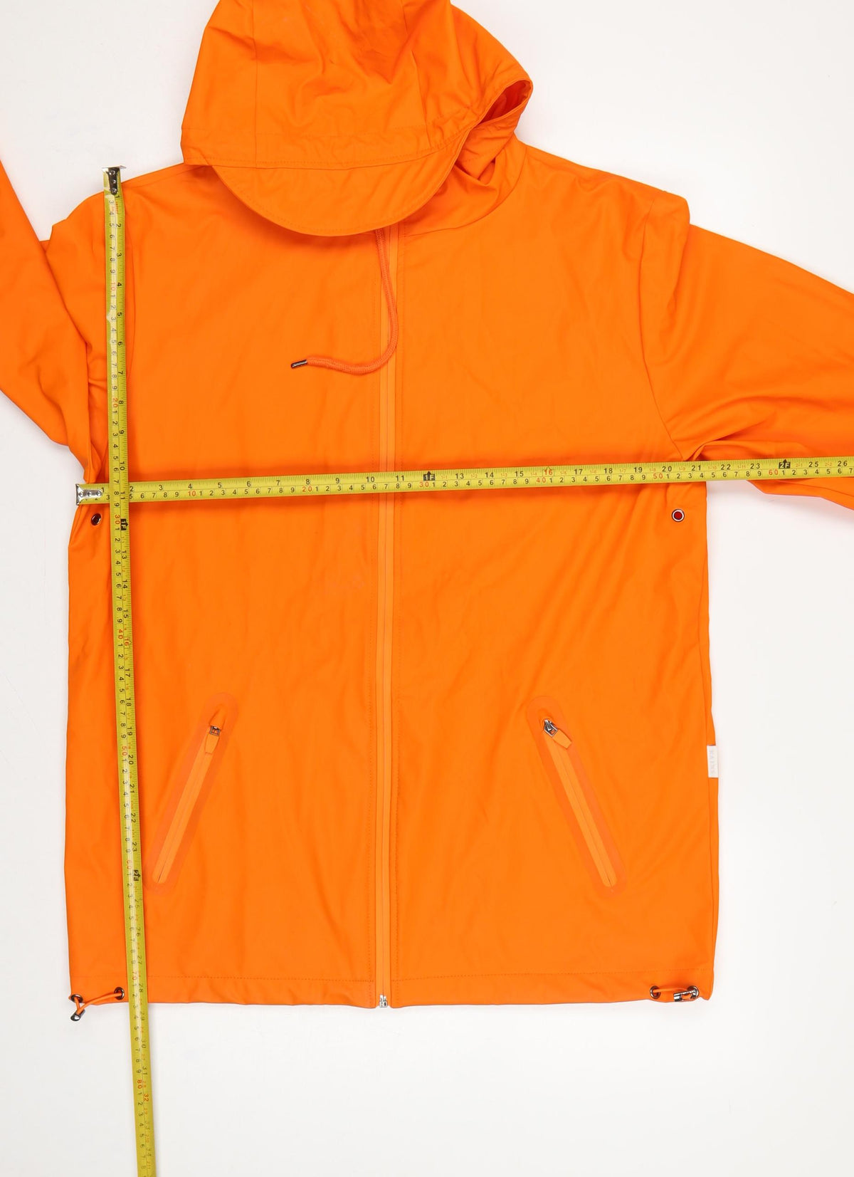Rains Unisex Orange M Hooded Waterproof Rain Coat Jacket