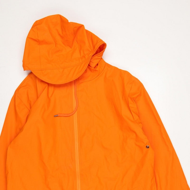 Rains Unisex Orange M Hooded Waterproof Rain Coat Jacket