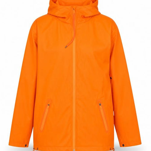 Rains Unisex Orange M Hooded Waterproof Rain Coat Jacket