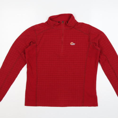 Lowe Alpine Women Red M 1/4 Zip Fleece Sweatshirt Hiking
