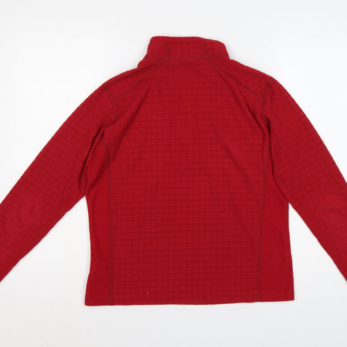 Lowe Alpine Women Red M 1/4 Zip Fleece Sweatshirt Hiking