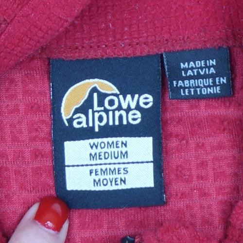 Lowe Alpine Women Red M 1/4 Zip Fleece Sweatshirt Hiking