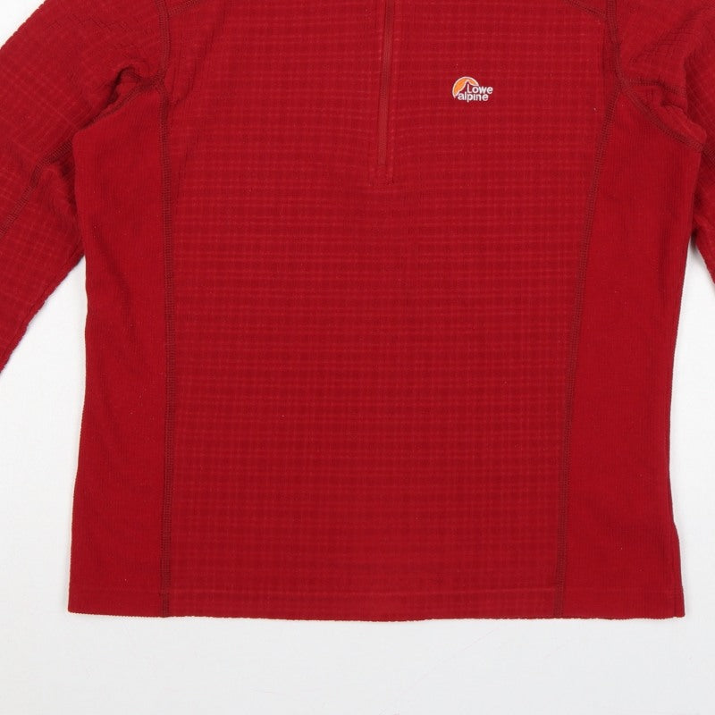 Lowe Alpine Women Red M 1/4 Zip Fleece Sweatshirt Hiking