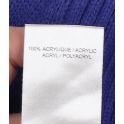 Damart Women Blue UK 20 V-Neck Long Sleeve Acrylic Knit Jumper