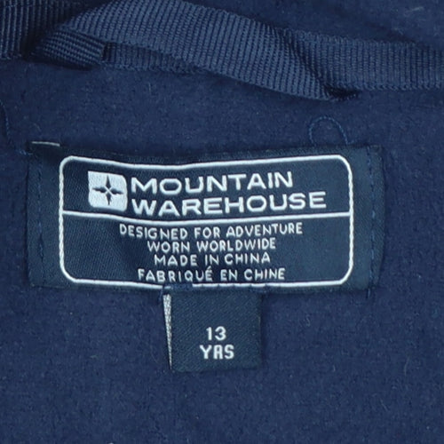 Mountain Warehouse Boys Blue 13 Years Fleece Full Zip Hiking Jacket