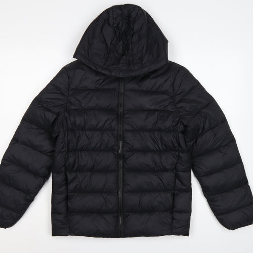 Marks and Spencer Boys Black 11-12 Years Hooded Puffer Jacket