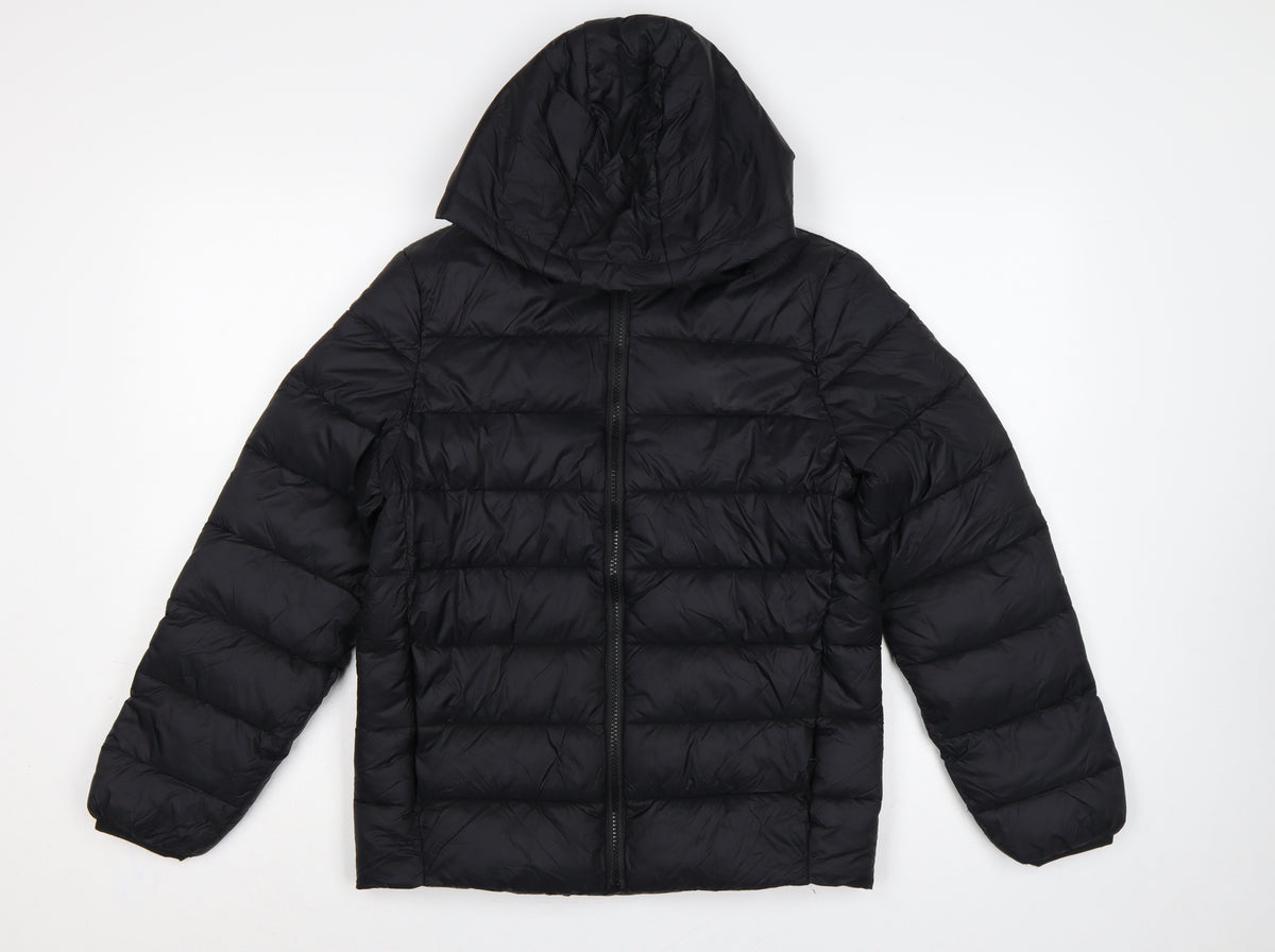 Marks and Spencer Boys Black 11-12 Years Hooded Puffer Jacket