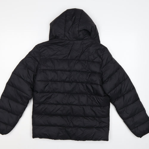 Marks and Spencer Boys Black 11-12 Years Hooded Puffer Jacket