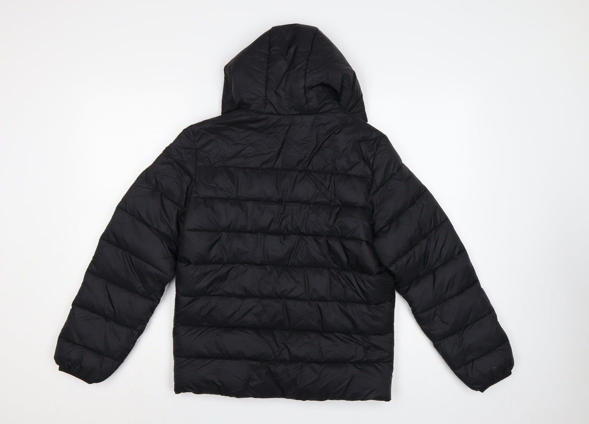 Marks and Spencer Boys Black 11-12 Years Hooded Puffer Jacket