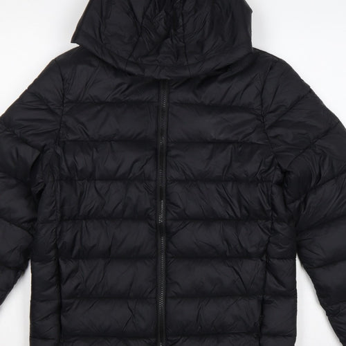 Marks and Spencer Boys Black 11-12 Years Hooded Puffer Jacket
