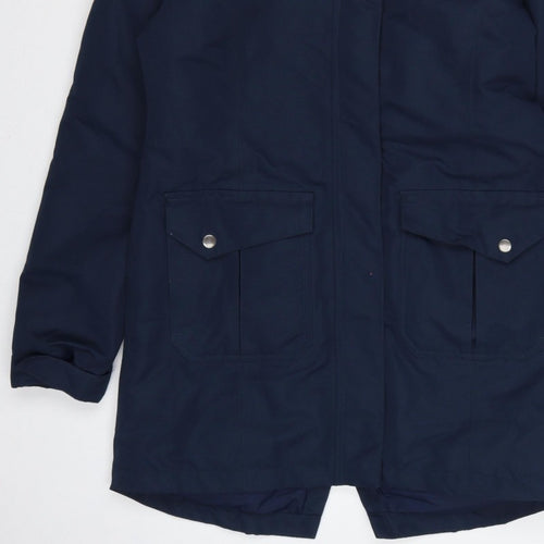 Mountain Warehouse Women’s Blue UK 10 Waterproof Faux Fur Trim Parka Coat