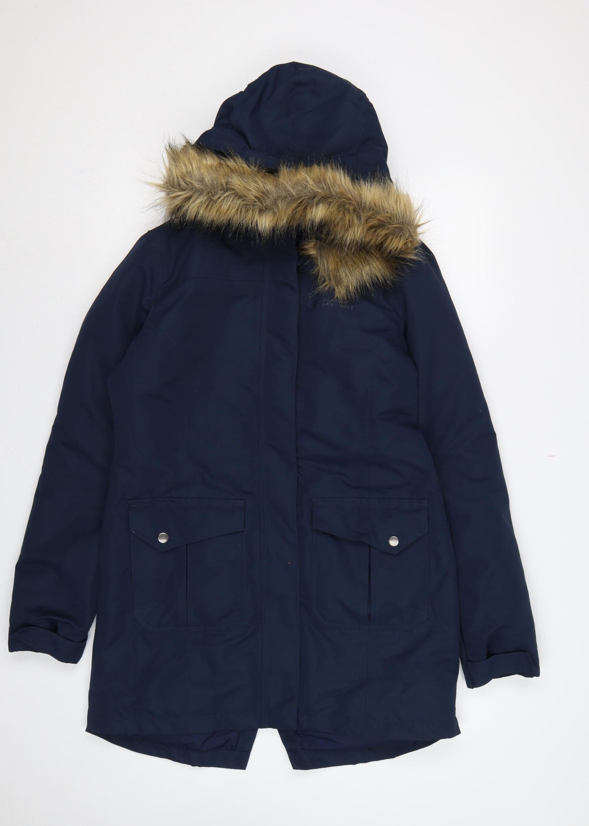 Mountain Warehouse Women’s Blue UK 10 Waterproof Faux Fur Trim Parka Coat