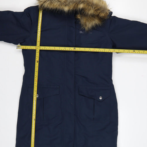 Mountain Warehouse Women’s Blue UK 10 Waterproof Faux Fur Trim Parka Coat