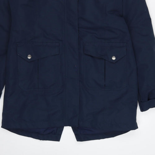 Mountain Warehouse Women’s Blue UK 10 Waterproof Faux Fur Trim Parka Coat