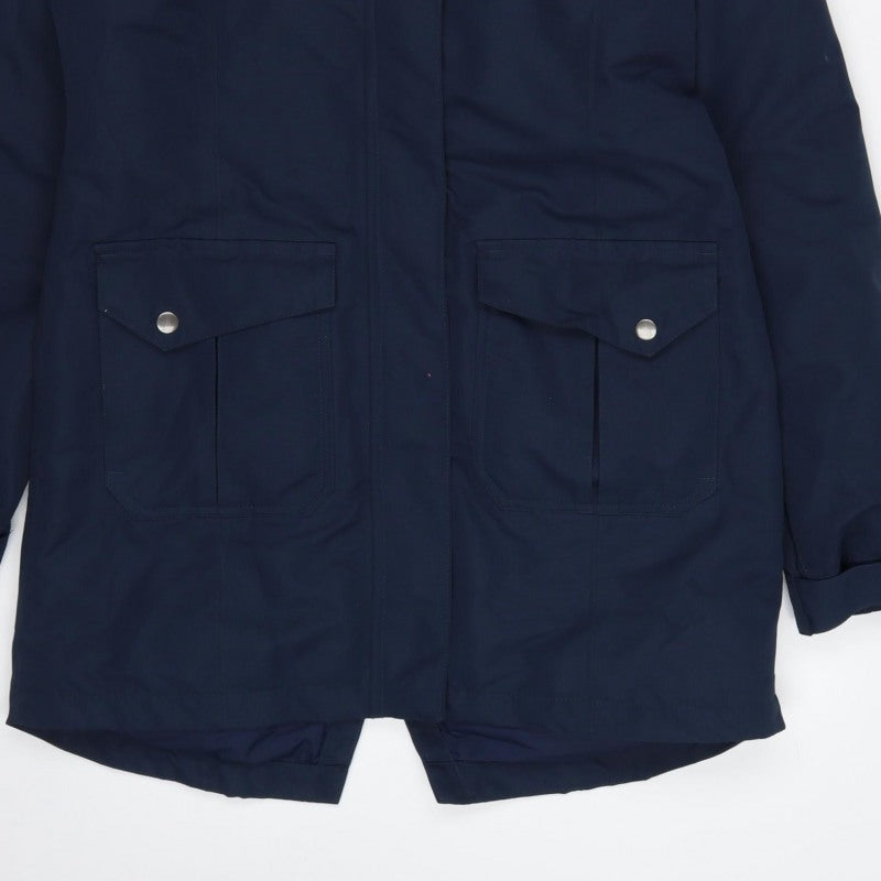 Mountain Warehouse Women’s Blue UK 10 Waterproof Faux Fur Trim Parka Coat